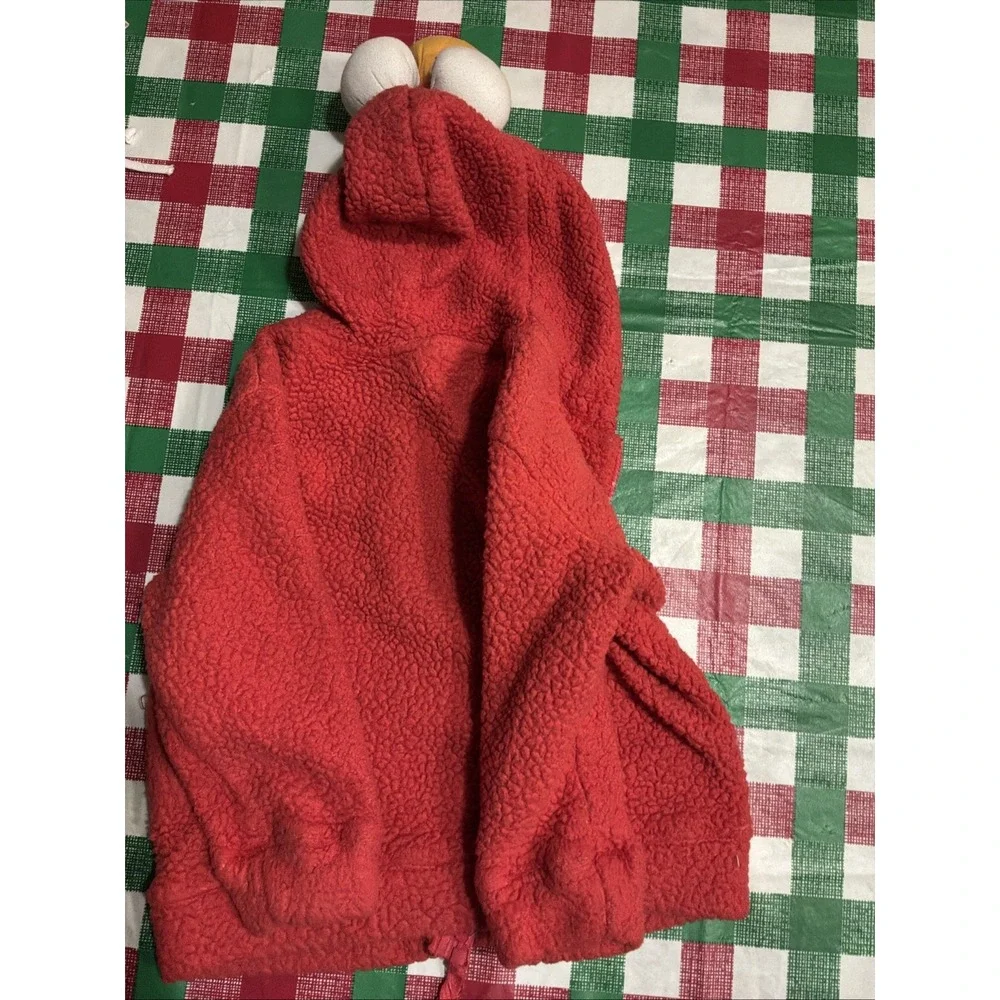 Sesame Street Elmo Little Kids Faux Fur‎ Zip Up Hoodie, red 4T Cozy Warm